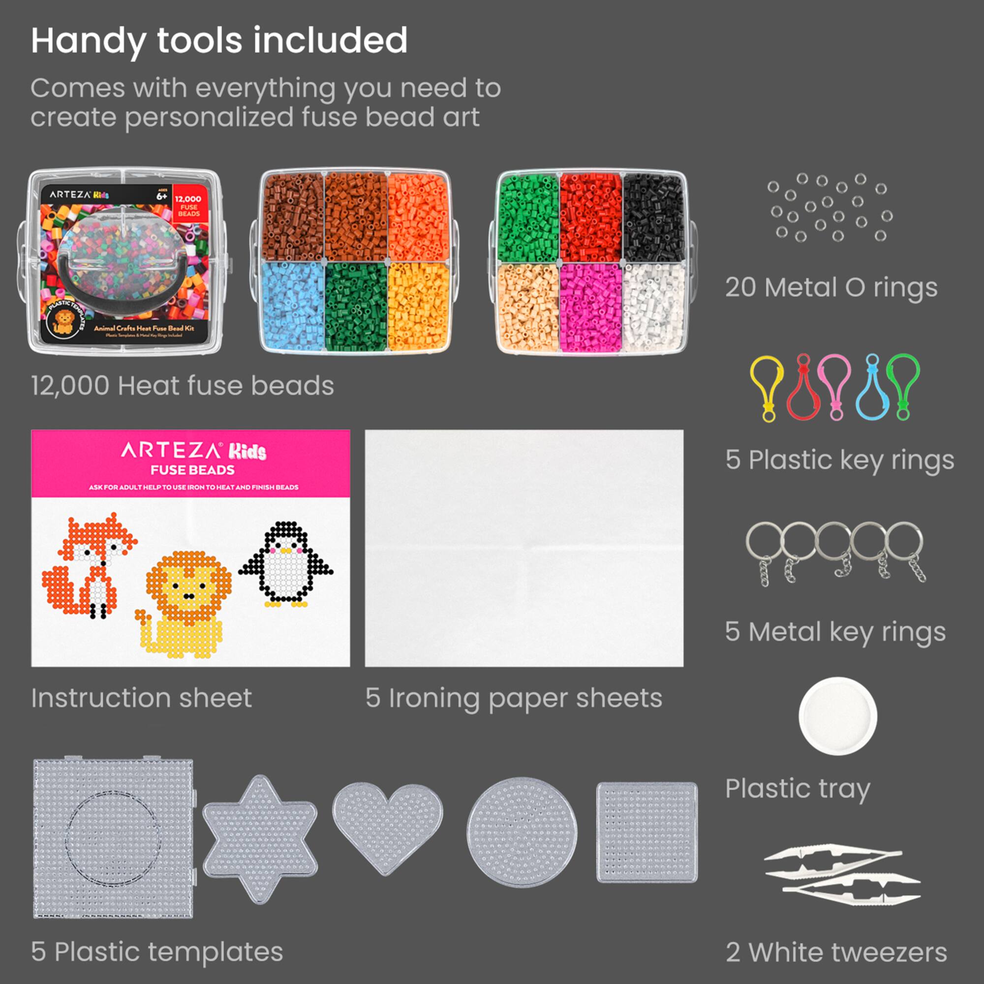 Arteza® Kids Animal Crafts Heat Fuse Beads Kit